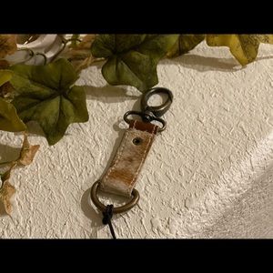 Brown and White key fob